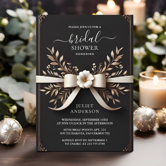 かわいいロープで結び目ブライダルシャワー 招待状