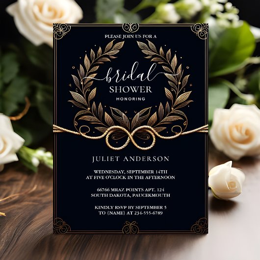 かわいいロープを取得する我々は結び目ブライダルシャワー 招待状