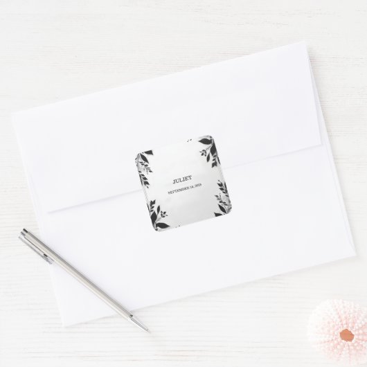 かわいいロープ我々は結び目のブライダルシャワー スクエアシール (封筒)