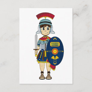 かわいいローマの兵士RSVPカード 出欠カード