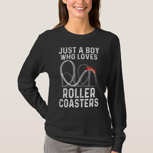 かわいいローラーコースターテーマパーク遊園機乗りボーイズ Tシャツ (正面)