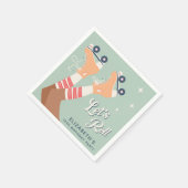 かわいいローラースケートで滑る誕生日パーティー スタンダードカクテルナプキン (角)