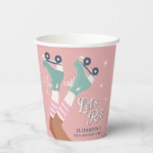 かわいいローラースケートで滑る誕生日パーティー 紙コップ (裏面)