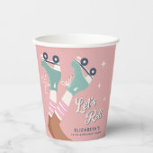 かわいいローラースケートで滑る誕生日パーティー 紙コップ (正面)