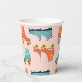 かわいいローラースケートテーマ誕生日紙カップ 紙コップ (右)