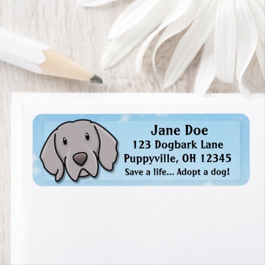 かわいいワイマラン ラベル (インサイチュ)