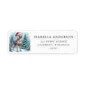 かわいいワイマラードッグウィンターの水の色のアドレス ラベル (正面)