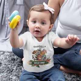 かわいいワイルドキッズ ジャングル動物 トドラーTシャツ