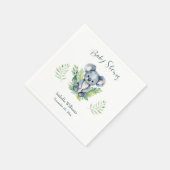 かわいいワイルドコアラ男女兼用ベビーシャワー スタンダードカクテルナプキン (角)