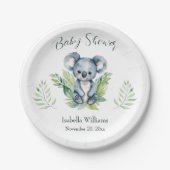 かわいいワイルドコアラ男女兼用ベビーシャワー ペーパープレート (正面)