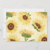 かわいいワイルドヒマワリの1歳誕生日パーティー 招待状 (裏面)