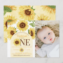 かわいいワイルドヒマワリの1歳誕生日パーティー