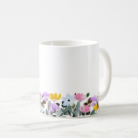かわいいワイルドフラワーで名前の定縁ど義 コーヒーマグカップ (正面右)