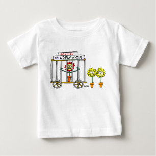 かわいいワイルドフラワーの漫画の不機嫌な騒おもしろい々 ベビーTシャツ