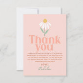 かわいいワイルドフラワーデイジーガールズ サンクス バースデー サンキューカード (正面)