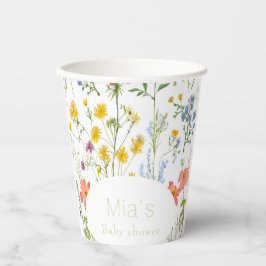 かわいいワイルドフラワーベビーシャワー 紙コップ