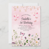 かわいいワイルドフラワーボホ1歳招待状 招待状 (正面)