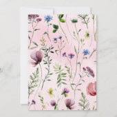 かわいいワイルドフラワーボホ1歳招待状 招待状 (裏面)