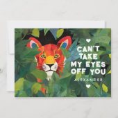 かわいいワイルドラブオレンジタイガーバレンタインジャングルペイント シーズンカード (正面)