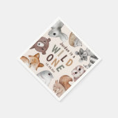 かわいいワイルドワンウッドランドアニマルパーティー スタンダードカクテルナプキン (角)