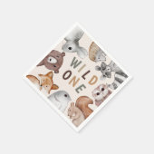 かわいいワイルドワンウッドランドアニマルパーティー スタンダードカクテルナプキン (角)