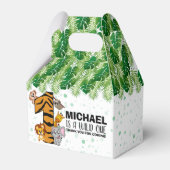 かわいいワイルドワンサファリジャングルアニマルファースト誕生日 フェイバーボックス (正面サイド)