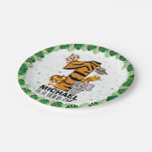 かわいいワイルドワンサファリジャングルアニマルファースト誕生日 ペーパープレート (アングル)