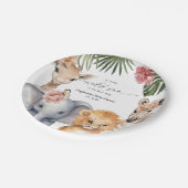 かわいいワイルドワンサファリベビーアニマルガールシャワー ペーパープレート (アングル)