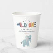 かわいいワイルドワンサファリ動物の男の子の赤ちゃんシャワー 紙コップ (裏面)
