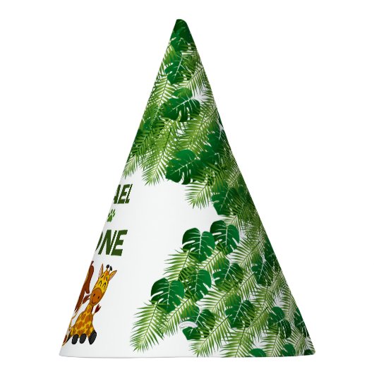 かわいいワイルドワンジャングルサファリアニマルファースト誕生日 パーティーハット (右)