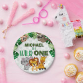 かわいいワイルドワンジャングルサファリアニマルファースト誕生日 ペーパープレート (パーティー)