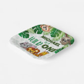 かわいいワイルドワンジャングルサファリアニマルファースト誕生日 ペーパープレート (傾斜あり)