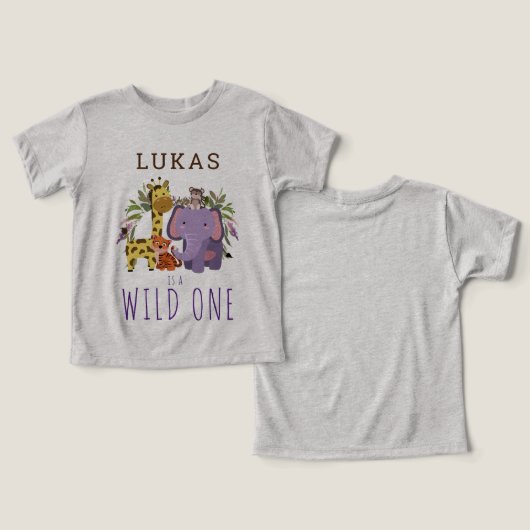 かわいいワイルドワンジャングルサファリ1日パーティー (デザイン正面&裏面)