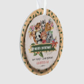 かわいいワイルドワンジャングル私の最初のクリスマス オーナメント (正面)