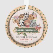かわいいワイルドワンジャングル私の最初のクリスマス オーナメント (裏面)