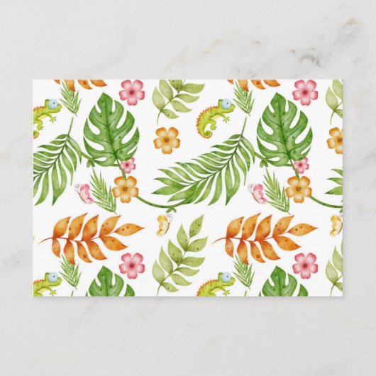 かわいいワイルドワンジャングル赤ちゃんシャワーブックリクエスト エンクロージャーカード (裏面)