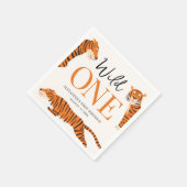 かわいいワイルドワンタイガー1st誕生日パーティー スタンダードカクテルナプキン (角)