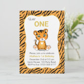 かわいいワイルドワンタイガー1st誕生日招待状 招待状 (スタンド正面)