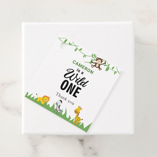 かわいいワイルドワン誕生日サファリジャングル動物 フェイバータグ (インサイチュ)