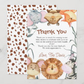 かわいいワイルドワン サファリ動物の感謝を伝える招待状 招待状 (正面/裏面)