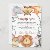 かわいいワイルドワン サファリ動物 ありがとうご招待 招待状 (正面)