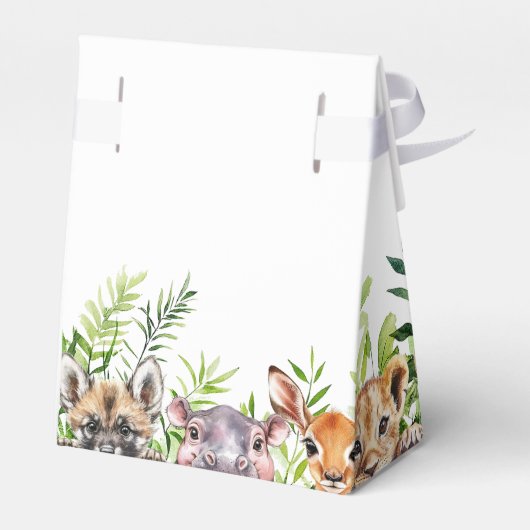 かわいいワイルドワン サファリ動物 1歳の誕生日 フェイバーボックス (裏面サイド)