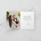 かわいいワイルドワン ファーストバースデー トラ 黒白 サンキューカード (内部)