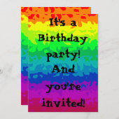 かわいいワイルド抽象芸術レインボー5x7すべての行事 招待状 (正面/裏面)