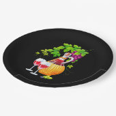 かわいいワインのパーティー ペーパープレート (アングル)