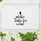 かわいいワインを時間に合わせる キッチンタオル (折り畳み)