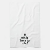 かわいいワインを時間に合わせる キッチンタオル (縦)