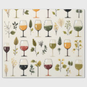 かわいいワインカップ包装紙 ラッピングペーパー (フラット)