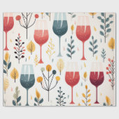 かわいいワインカップ包装紙 ラッピングペーパー (フラット)