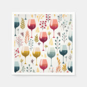 かわいいワインカップ紙ナプキン スタンダードカクテルナプキン (正面)